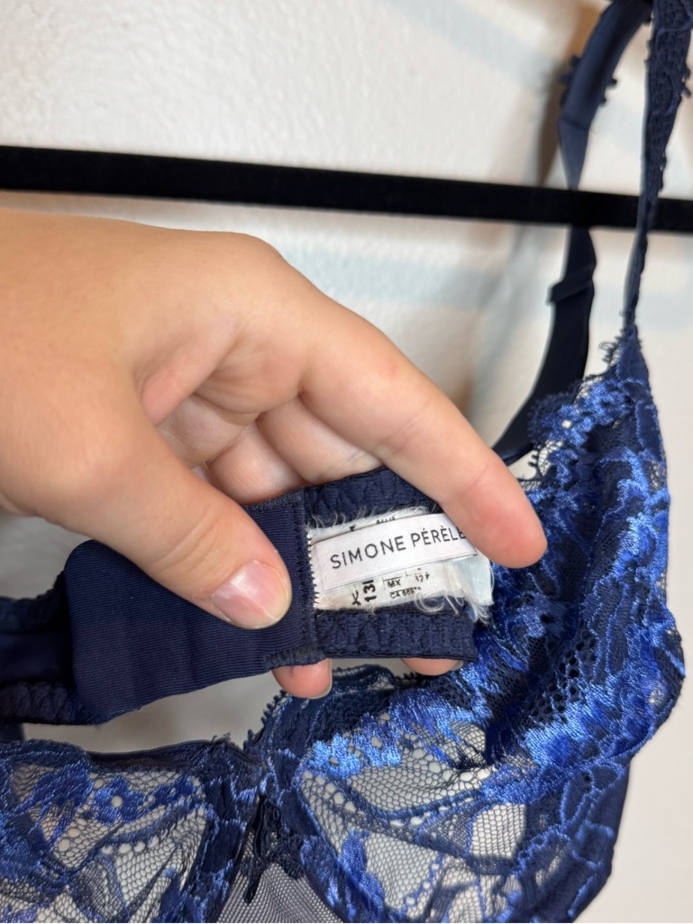 Simone Perele Lace Bra Navy Blue Floral Intimate - Picture 4 of 11